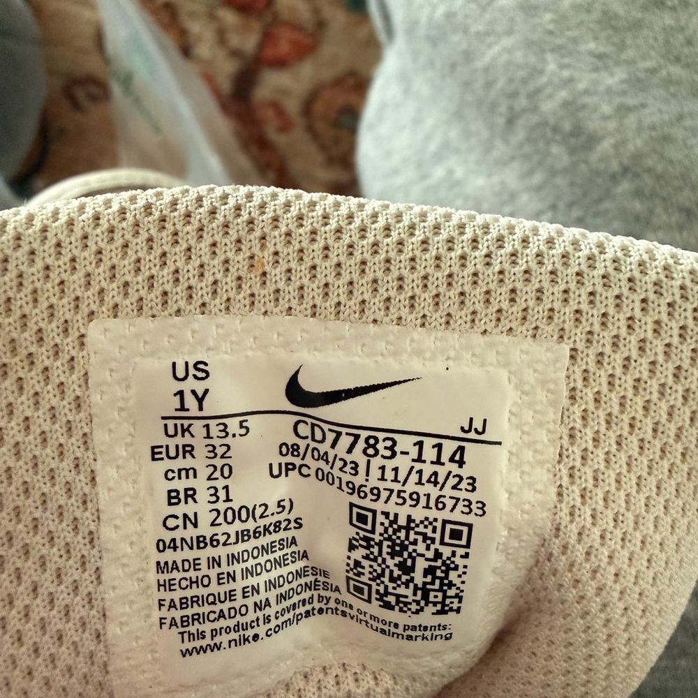 Nike Court Borough Mid 2 Purple Cream Size 1Y - Picture 6 of 7